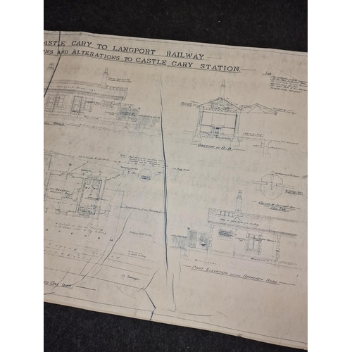 88 - Railway Interest: Original rolled 1936 paper track plans relating to Castle Cary station.