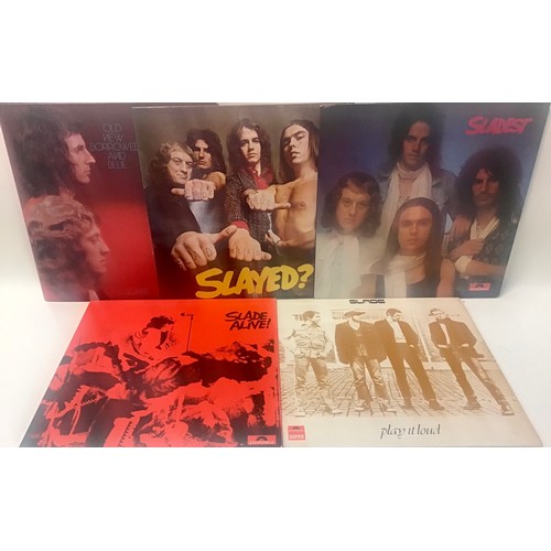 19 - COLLECTION OF VINYL LP RECORDS FROM SLADE. All found here on Polydor Records with titles as follows ... 