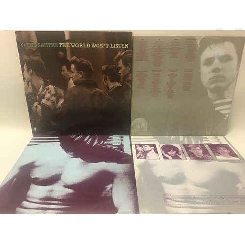 294 - THE SMITHS VINYL LP RECORDS X 2. Here we find copies of ‘The World Won’t Listen’ on Rough Trade ROUG... 