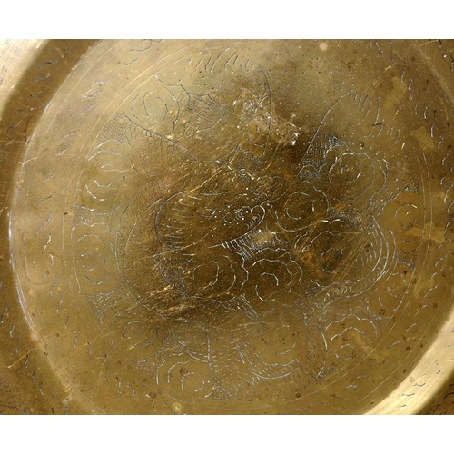 102 - Large Chinese brass tray or charger