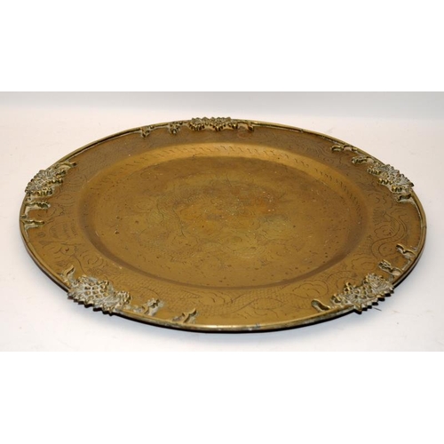 102 - Large Chinese brass tray or charger