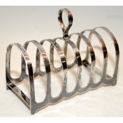 170 - Silver H/M toast rack together 2 silver H/M sugar nips 165g