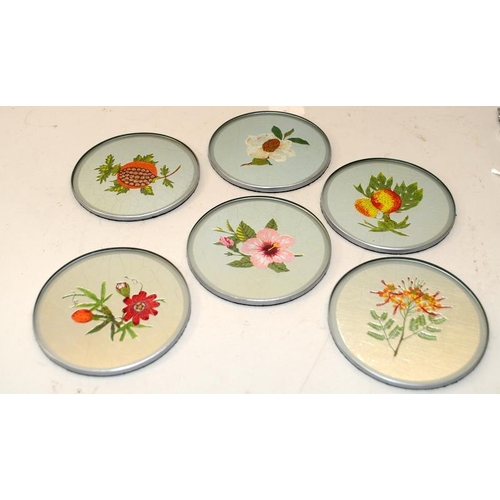 445 - Set of 6 contemporary  individually designed coasters