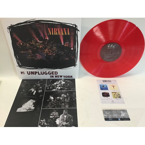 207 - NIRVANA RED VINYL ALBUM ‘UNPLUGGED IN NEW YORK’. THis is a limited released vinyl of 1000. Pressed o... 