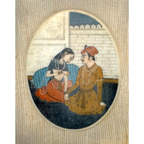 151 - Two antique miniature paintings of Persian nobility. The larger frame size 15cms x 17cms