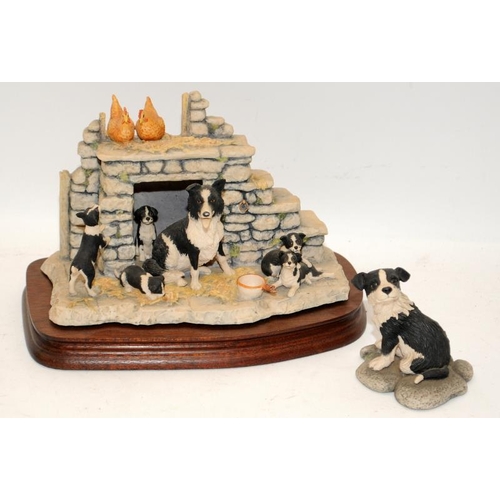 333 - Border Fine Arts 'Jocks Pride' and 'Gyp' figurines featurin Border Collies. Large piece 22cms across... 