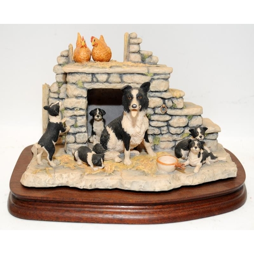 333 - Border Fine Arts 'Jocks Pride' and 'Gyp' figurines featurin Border Collies. Large piece 22cms across... 