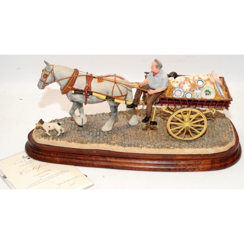 335 - Large Border Fine Arts tableau 'Pot Cart' 218 of 600. Boxed with certificate. 35cms across