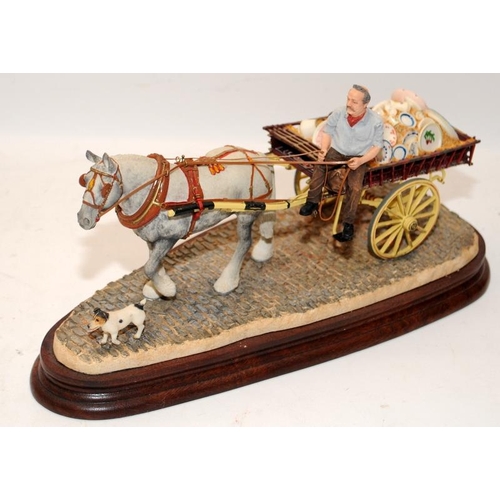 335 - Large Border Fine Arts tableau 'Pot Cart' 218 of 600. Boxed with certificate. 35cms across