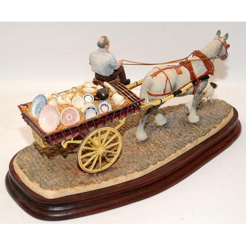 335 - Large Border Fine Arts tableau 'Pot Cart' 218 of 600. Boxed with certificate. 35cms across