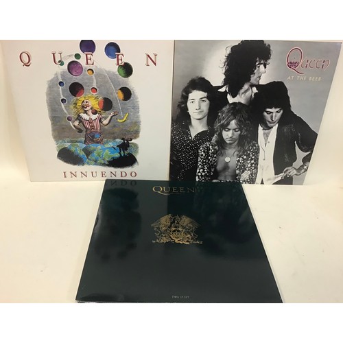 240 - QUEEN VINYL LP RECORDS X 3. Ex condition LP records here to include a copy of - Innuendo - At The Be... 