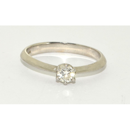 71 - 18ct white gold Diamond solitaire ring H/M as 0.25 ct size O