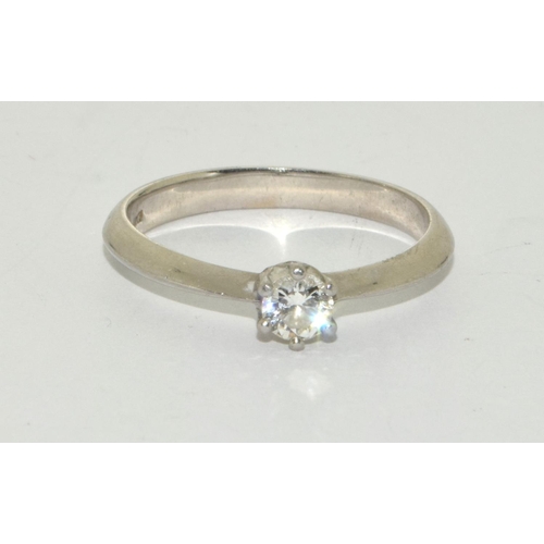 71 - 18ct white gold Diamond solitaire ring H/M as 0.25 ct size O