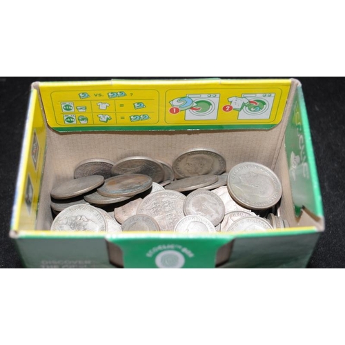 300 - Large collection of mostly 1919-1946 half silver GB coins. Approx 2.2kg total weight.