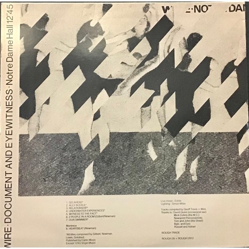 97 - WIRE “DOCUMENT & EYEWITNESS ELECTRIC BALLROOM” VINYL LP + 12