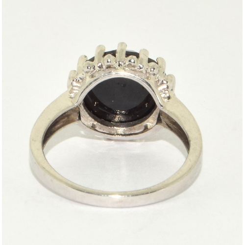 274 - A 925 silver TGGC onyx ring Size S