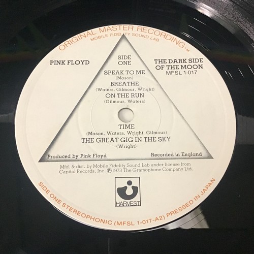 322 - PINK FLOYD 'DARK SIDE OF THE MOON' ORIGINAL 1ST MOBILE FIDELITY SOUND LAB HALF SPEED REMASTER VINYL ... 