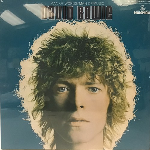 94 - DAVID BOWIE 'MAN OF WORDS MAN OF MUSIC' RARE V & A GRONIGER MUSEUM BLUE VINYL LP. From the V & A Tou... 