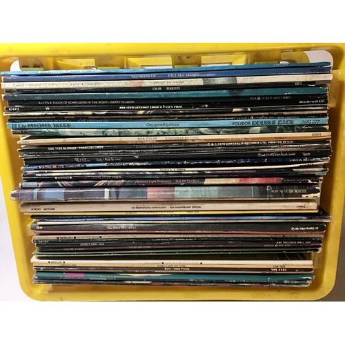 15 - CRATE OF VARIOUS ROCK & POP VINYL LP RECORDS. Here we find artists - Kraftwerk - Santana - Rod Stewa... 