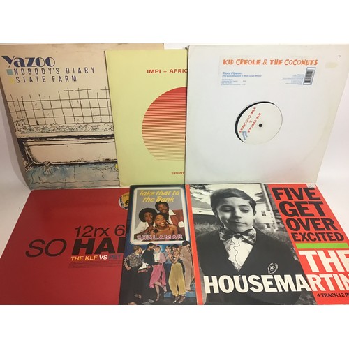 122 - LARGE BOX OF MAINLY VINYL ALBUMS WITH SOME ADDITIONAL 12” SINGLES. Artists in this Collection includ... 