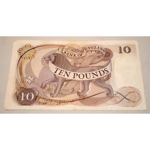 352 - Series C Ten Pound Note with low A03 serial number in good clean condition with no significant folds... 