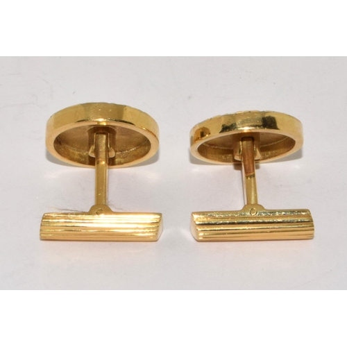 54 - 18ct yellow gold designer cufflinks 18g