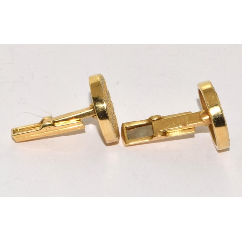 54 - 18ct yellow gold designer cufflinks 18g