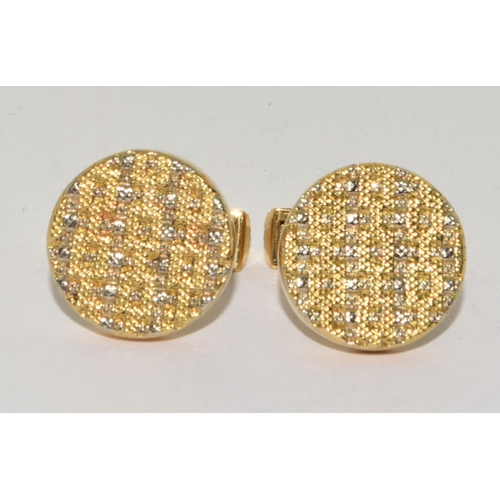 54 - 18ct yellow gold designer cufflinks 18g