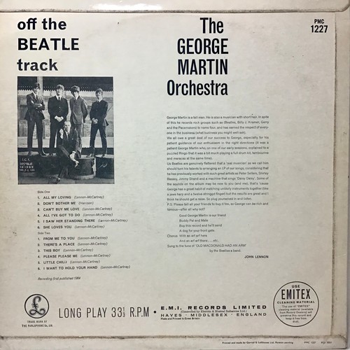 93 - GEORGE MARTIN 'OFF THE BEATLE TRACK' FIRST PRESSING VINYL LP. Released in 1964 On Parlophone Records... 