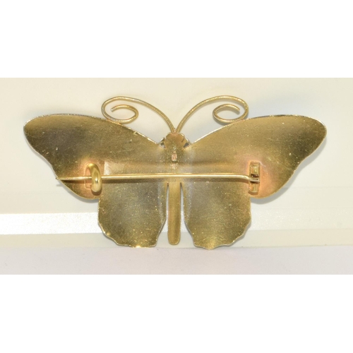 118 - Marius Hammer large Art Deco silver gilt and enamel Butterfly Brooch marked 930S and makers mark 8cm... 