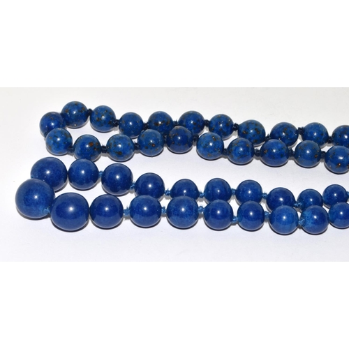 297 - 2 x Antique Lapis bead necklaces.