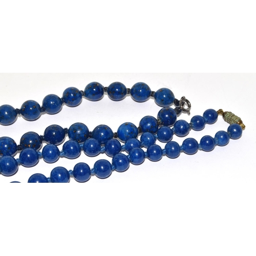 297 - 2 x Antique Lapis bead necklaces.