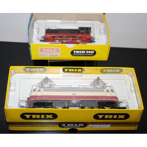 1134 - HO Gauge Trix BR V36 Locomotive ref:2464 c/w Electric Locomotive ref:2445. Both boxed