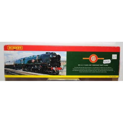 1150 - OO Gauge Hornby R2169 BR 4-6-2 Clan Line Merchant Navy Class Locomotive. Boxed