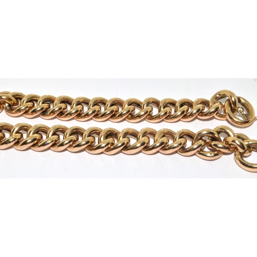 108 - 9ct Gold Ladies Bracelet. Links Individually H/M. Heart Clasp & Safety Chain 18g