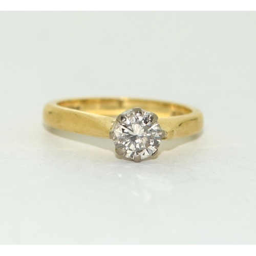 111 - 18ct gold ladies Diamond solitaire of 0.50ct size L