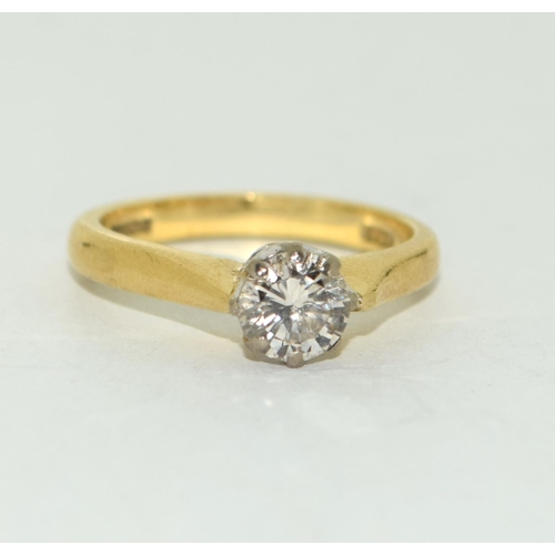 111 - 18ct gold ladies Diamond solitaire of 0.50ct size L