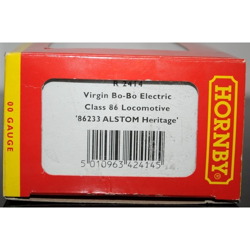 1175 - OO Gauge Hornby R2414 Virgin Bo-Bo Electric Class 86 Locomotive 86233 Alstom Heritage. Boxed