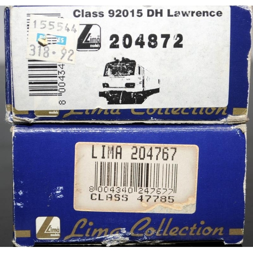 1203 - OO Gauge Lima Class 92015 D H Lawrence Electric Locomotive ref:204872 c/w EWS 47785 Fiona Castle ref... 