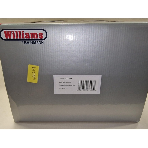 1004 - Williams by Bachmann 60' Aluminum Passenger 4 car set 43098 new unused