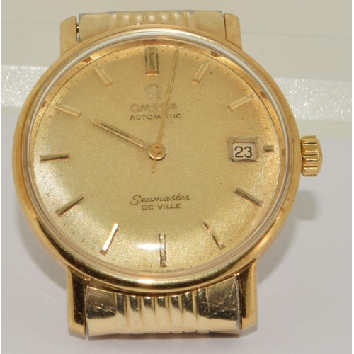 10 - Omega Seamaster De Ville gents automatic dress watch on Omega branded gilt bracelet. Seen working at... 