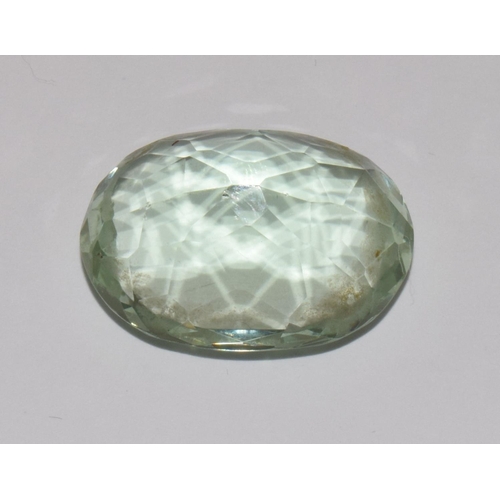 107 - Large natural vintage Sea Foam Aquamarine stone measuring 25mm x 19mm in diameter with a depth of 11... 