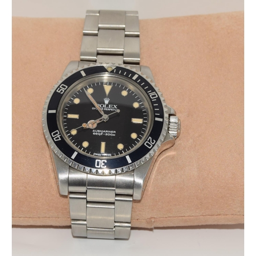 5 - Rolex Submariner 5513, black dial and bezel  Box, No papers.