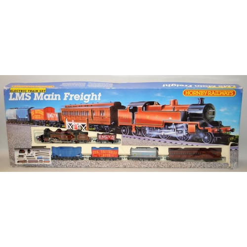 1151 - Hornby OO Gauge LMS Main Freight Electric Train Set R886. Storage wear to box. Appears complete