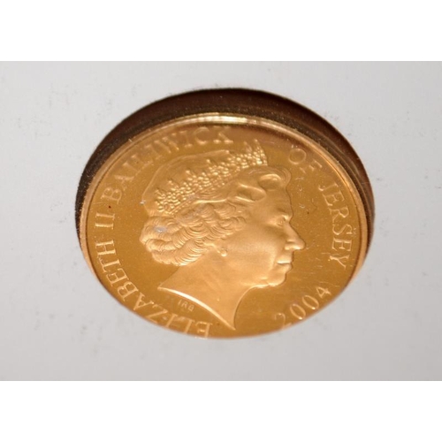 283 - Jersey 22ct gold sovereign size £25 coin commemorating Nelson's Victory at Trafalgar. Coin is presen... 