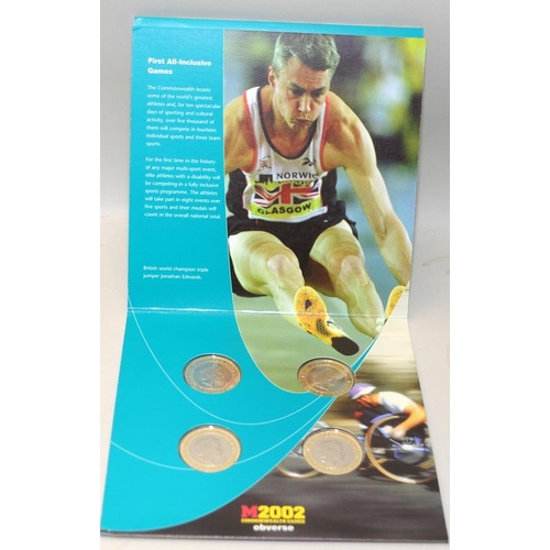 287 - 2002 Manchester Commonwealth Games £2 Two Pound Coin set. Rare set in carded BU condition