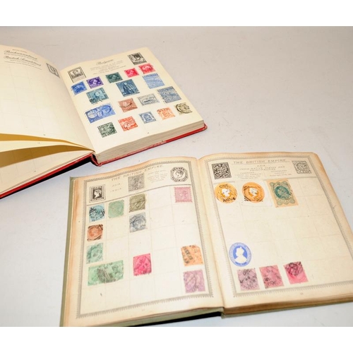 298 - Two schoolboy stamp albums containing a nice collection including early stamps