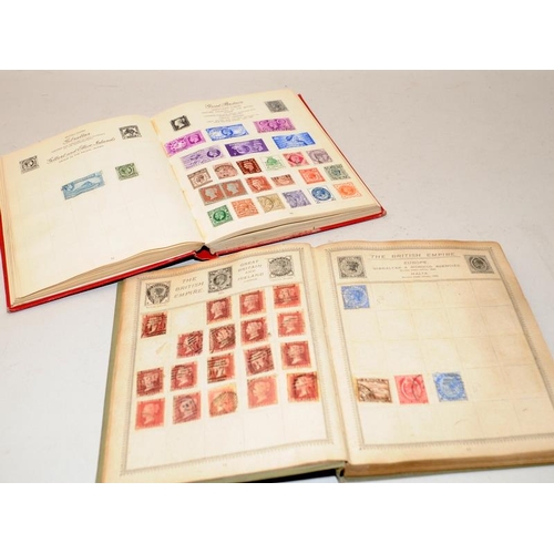 298 - Two schoolboy stamp albums containing a nice collection including early stamps