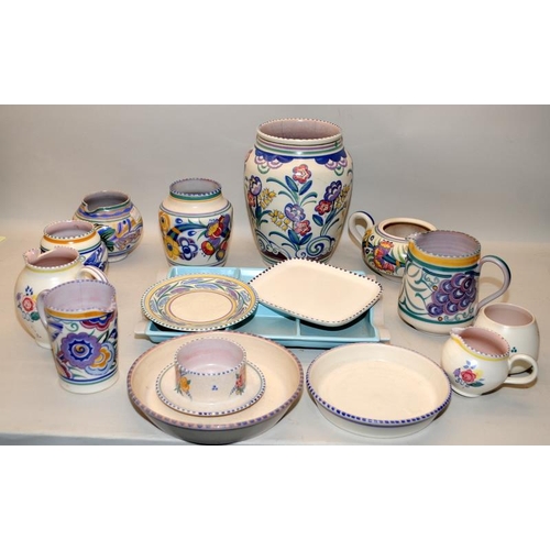 245 - Poole Pottery qty of pieces to include early Carter Stabler Adams traditional pieces, a number of pi... 