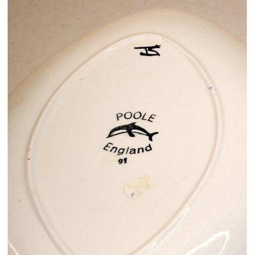 250 - Poole Pottery shape 91 Delphis eye dish together with two others and one Aegean (4)